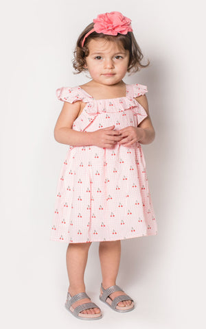 Popatu Baby Girl's & Little Girl's Pink Cherries Dress