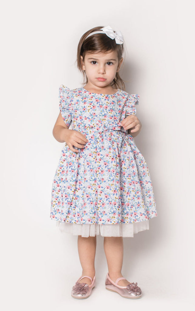 Popatu Baby Girl's & Little Girl's Blue Floral Dress