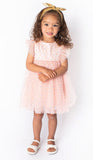 Popatu Baby Girl's & Little Girl's Peach Glittery Dot Tulle Dress