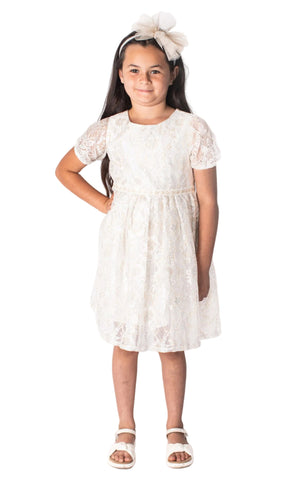 Little Girl's White Elegant Lace Dress, 12M Little Girl's White Elegant Lace Dress, 12M