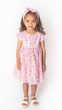 Popatu Little Girl's Pink Elegant Lace Dress