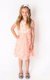 Baby Girl's & Little Girl's Peach 3D Mini Flower Dress