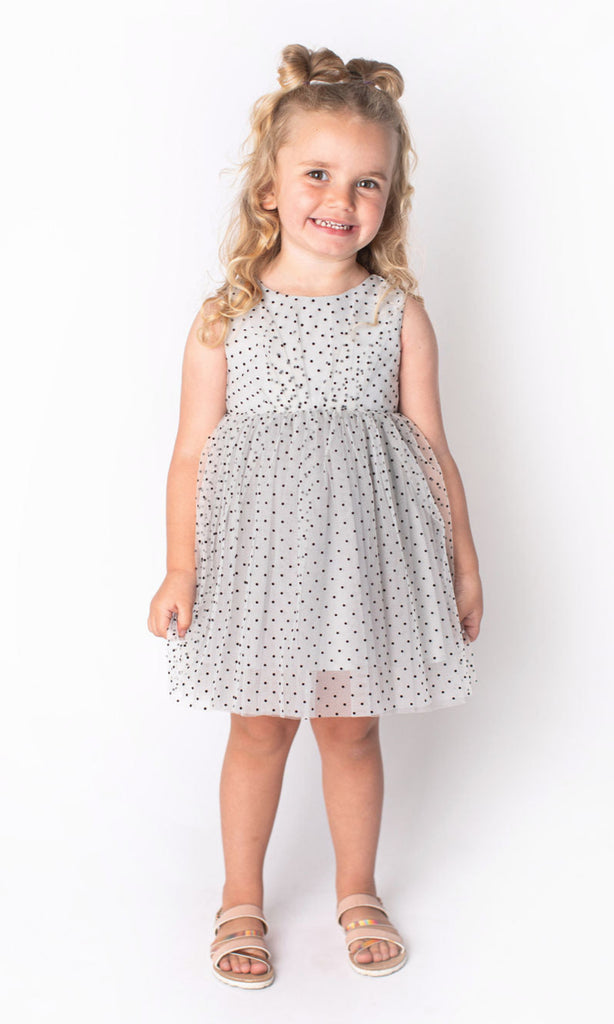 Popatu Little Girl's Swiss Dot Tulle Dress