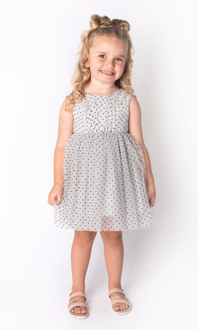 Popatu Little Girl's Swiss Dot Tulle Dress