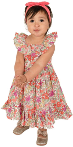 Baby Girl's and Little Girl's Floral Flutter Dress