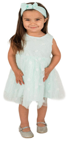 Popatu Baby Girl's Mint Tulle Dress