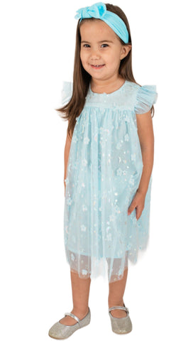 Popatu Baby Girl's Blue Moons Dress