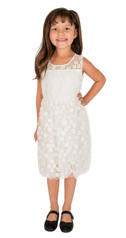 Little Girl's White Elegant Dress