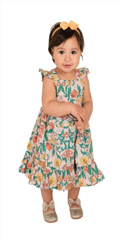 Baby Girl's Vintage Floral Summer Dress