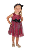 Baby Girls Burgundy Shimmer Overlay Dress