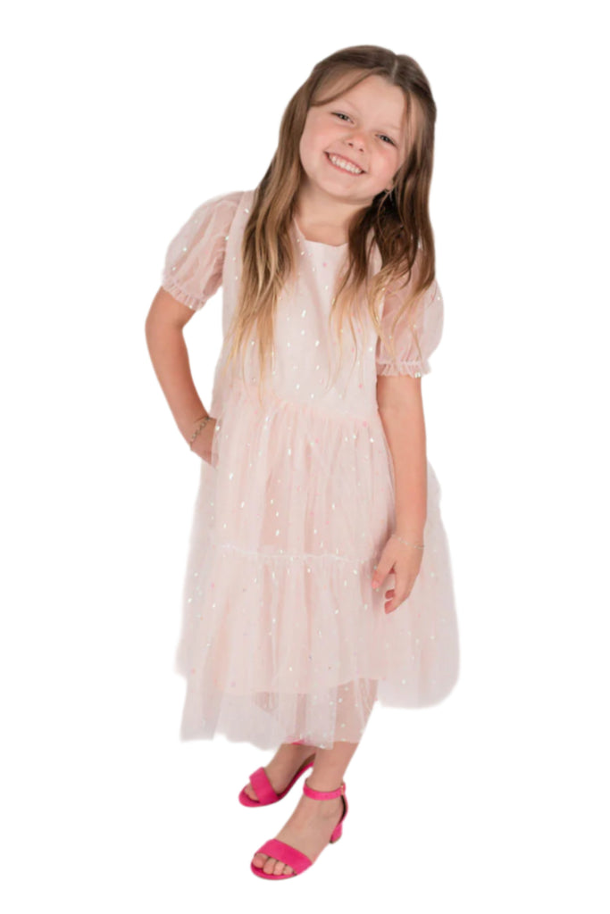 Little Girl's Foil Dot Tulle Dress