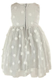 Little Girl's Silver 3D Flower Petal Dress