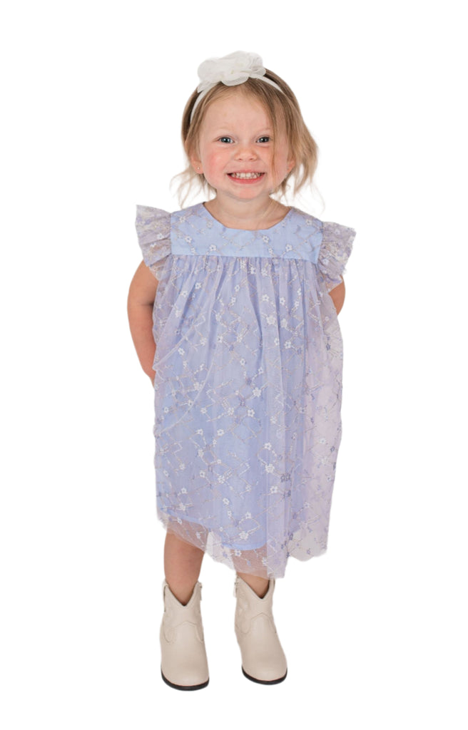 Popatu Baby Girl's Lavender Pinafore Dress