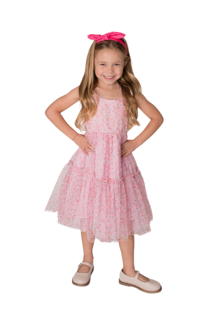 Baby Girl's Pink Floral Tulle Dress (3M-24M)