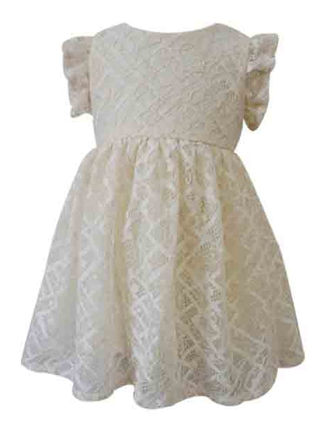 Baby Girl's Ivory Lace Dress - Popatu