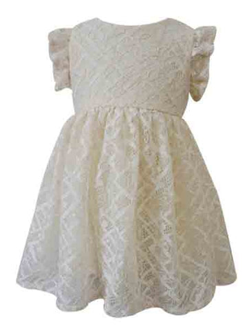 Baby Girl's Ivory Lace Dress - Popatu
