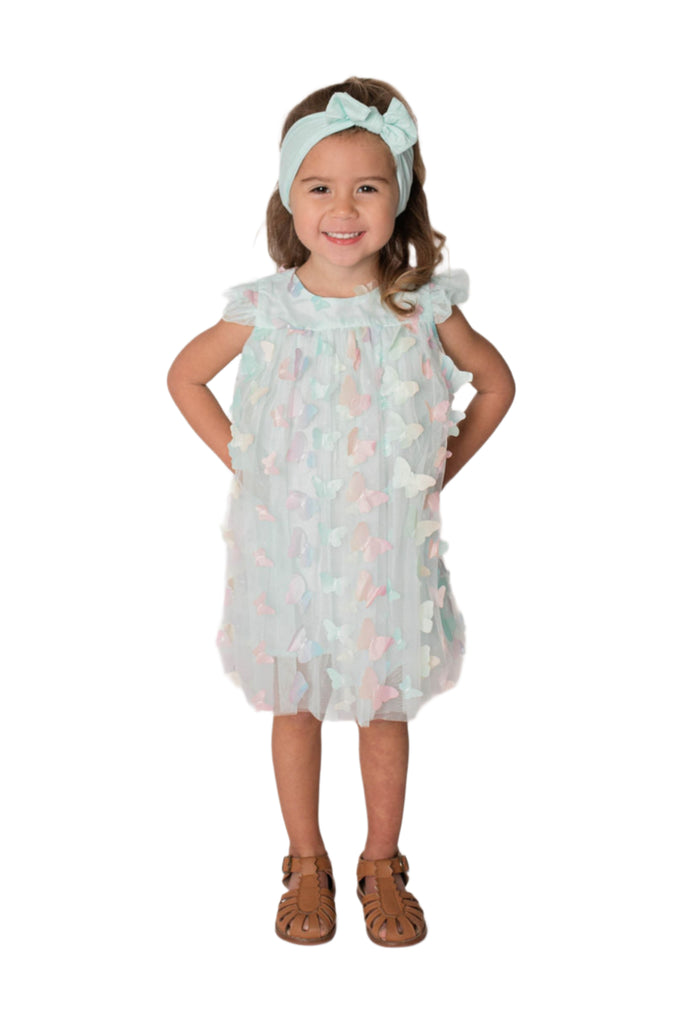 Baby Girl's Multi Color Butterflies Flower Girl Dress