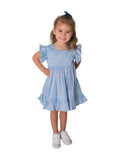Baby Girl's Blue Confetti Stripe Dress - Popatu
