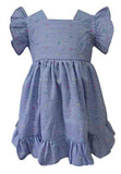 Baby Girl's Blue Confetti Stripe Dress - Popatu