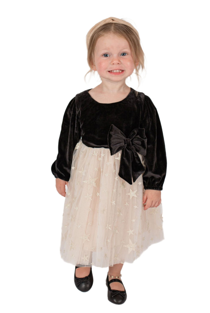 Baby Girl's Long Sleeve Velvet Dress