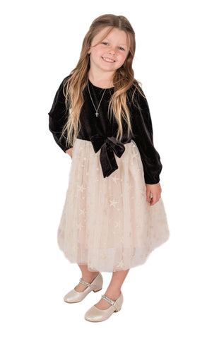 lilt little girls short sleeve velvet a-line dress Lands' End Girls Velour Dress