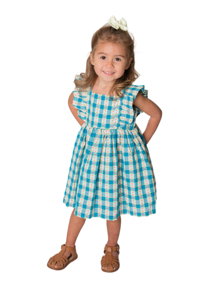 Baby Girl's Blue Plaid Pinafore Dress, 3-6M Baby Girl's Blue Plaid Pinafore Dress, 3-6M