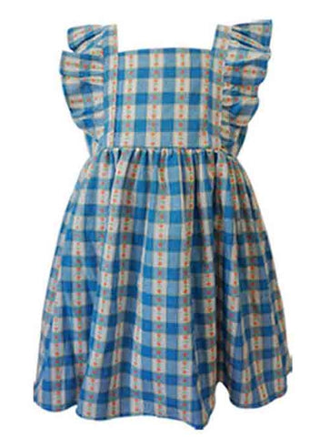Baby Girl's Blue Plaid Pinafore Dress, 3-6M Baby Girl's Blue Plaid Pinafore Dress, 3-6M