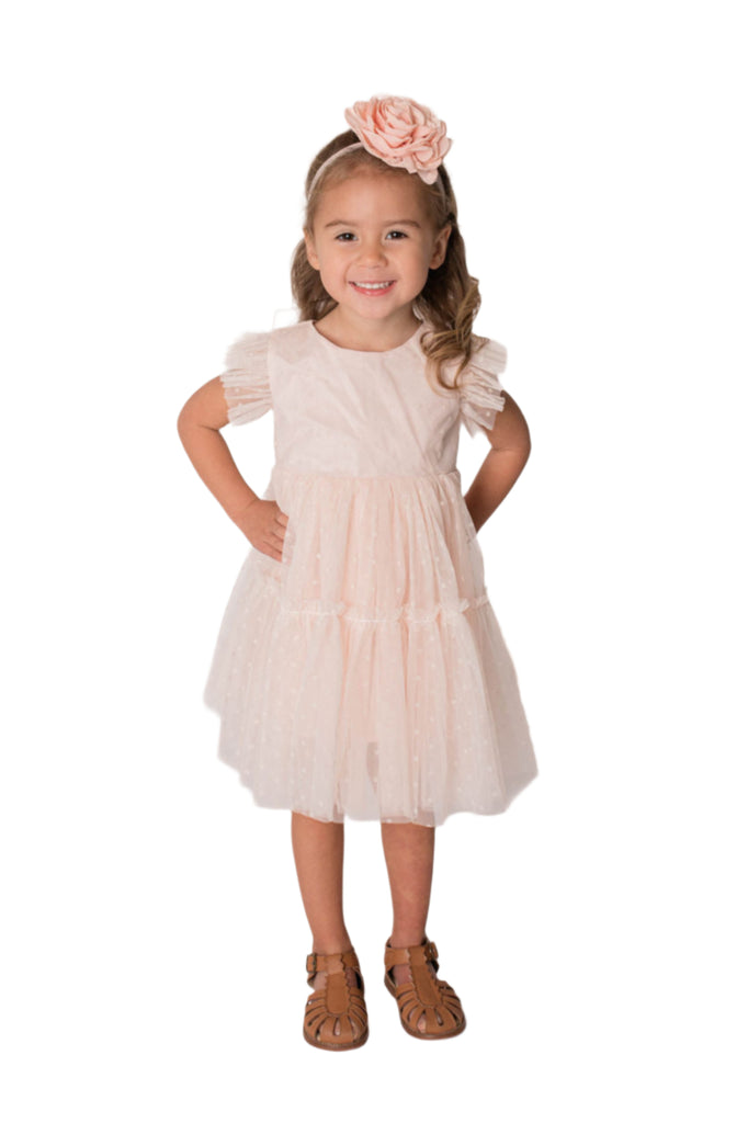 Baby Girl's Light Peach Fluttery Tulle Dress