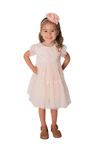 Baby Girl's Light Peach Fluttery Tulle Dress (3M-24M)