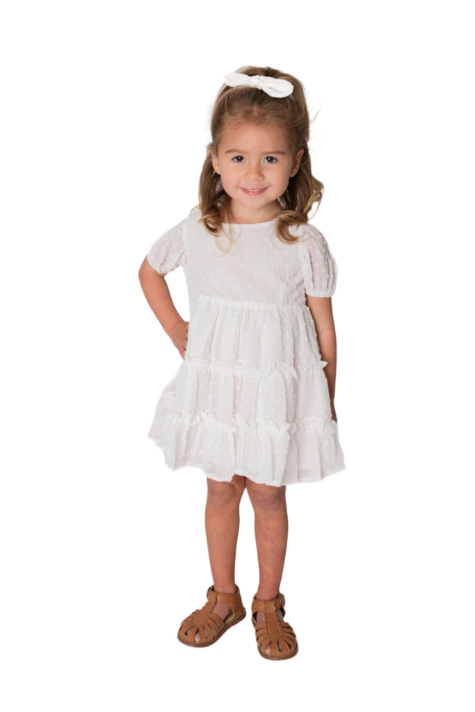 Baby Girl's White Plumetti Dress (3M-24M)