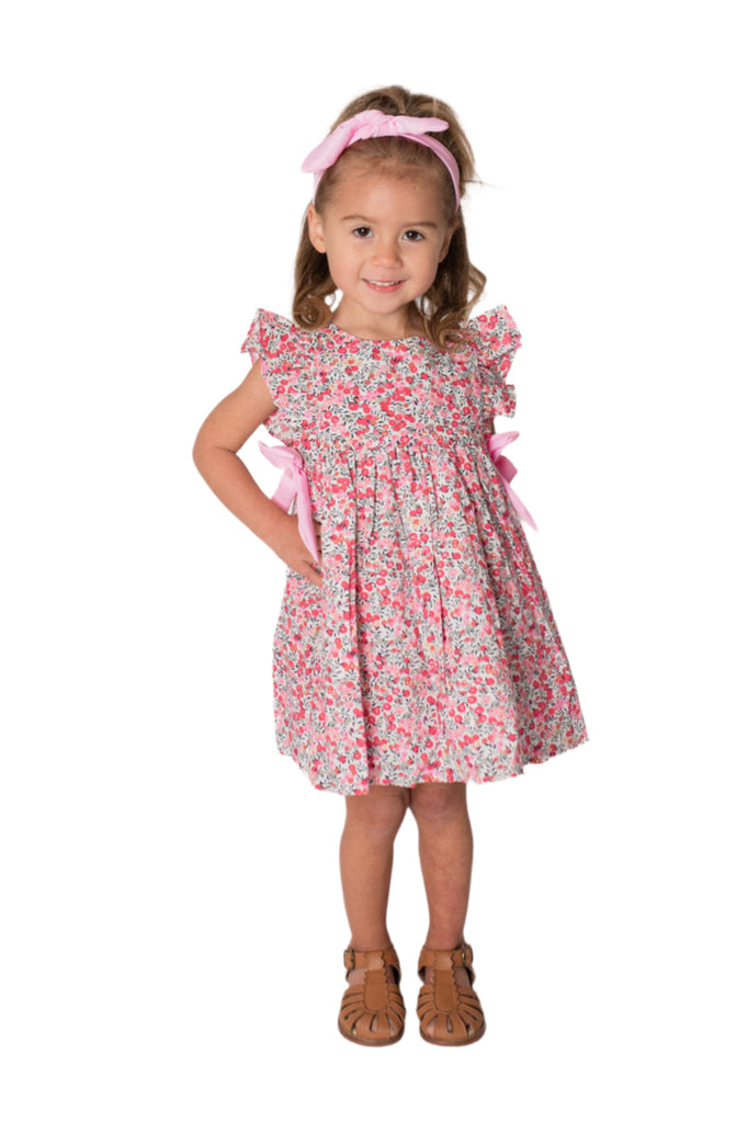 Baby Girl's Floral Cotton Dress with Matching Panty