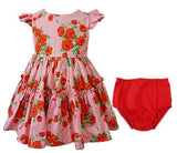 Baby Girl's Tiered Rose Dress with Matching Panty (3M-24M)