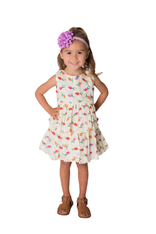 Baby Girl's Tiered Tulip Dress with Matching Panty (3M-24M)