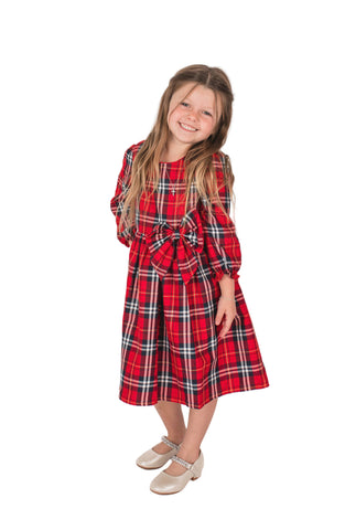 Little Girl's Plaid Red Dress