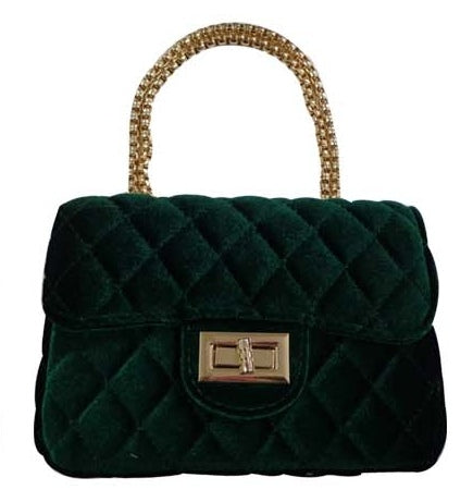Popatu Velvet Forest Green Handbag