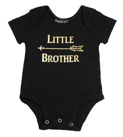 Popatu Black Infant Bodysuit Little Brother - Popatu pageant and easter petti dress