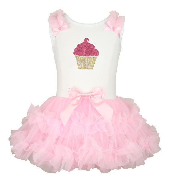 HotPink/ Gold Cupcake Ruffle Dress– Popatu