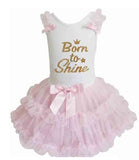 Popatu Baby Girl's & Little Girl's "Born to Shine" Ruffle Dress