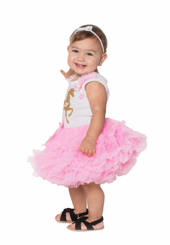 Little Girls Unicorn Dress 2 Birthday, S (3T-4T) Little Girls Unicorn Dress 2 Birthday, S (3T-4T)