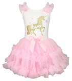 Popatu Little Girls Unicorn Dress  2 Birthday - Popatu