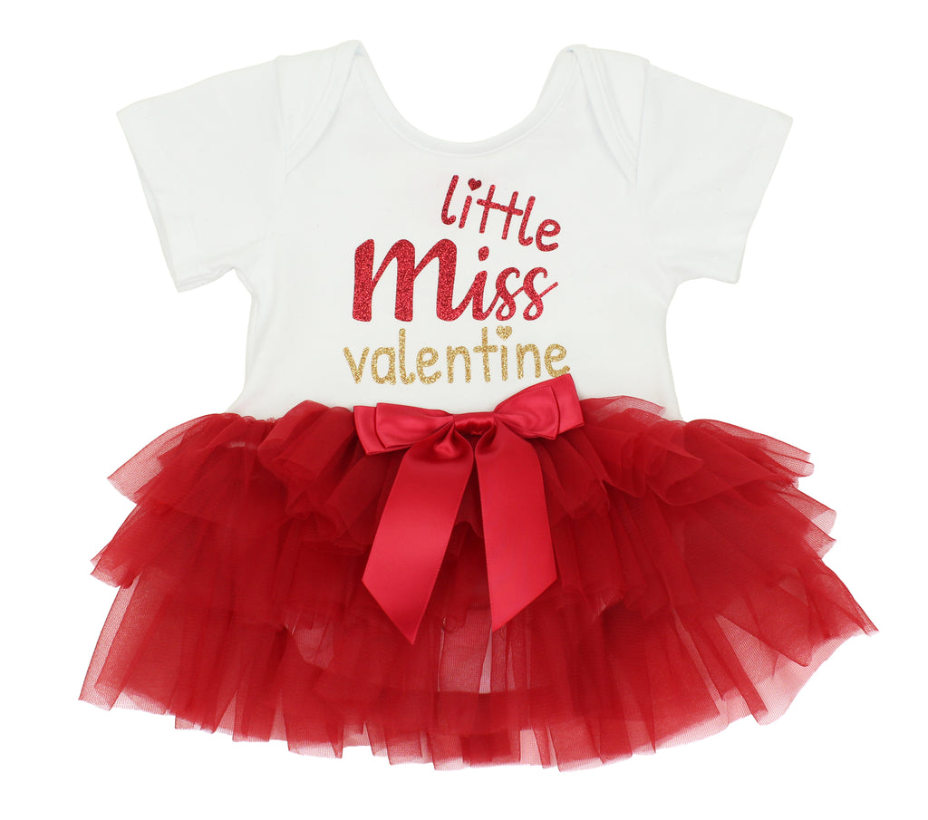 Popatu Baby Girl's "Little Miss Valentine" Red/White Dress
