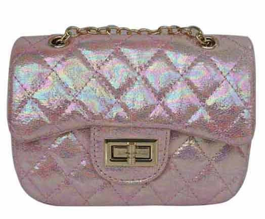 Popatu Pink Pearl Quilted Handbag