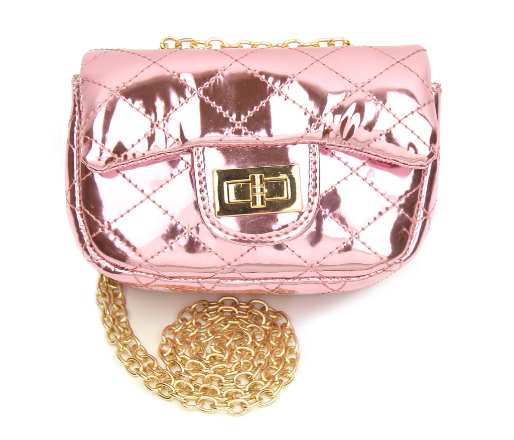 Popatu Metallic Pink Handbag