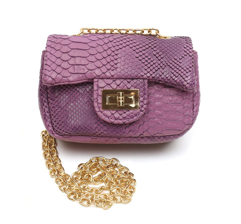 Popatu Purple Handbag with Golden Chain