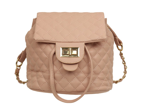 Pink Quilted Mini Backpack