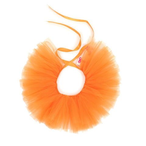 Pawpatu Handcrafted Orange Tulle Tutu with Adjustable Ribbon for Pets