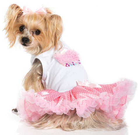Pawpatu Pink and White Cupcake Birhday Party Dress for Pets