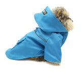 Pawpatu Blue Hooded Reflective Raincoat for Dogs