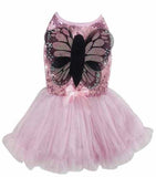 Pawpatu Pink Butterfly Sequins Pet Costume Dress