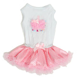 Pawpatu Pink and White Cupcake Birhday Party Dress for Pets